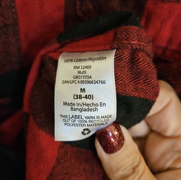 George Red Black Plaid Flannel Men's Buttondown M (38-40) - Picture 4 of 5